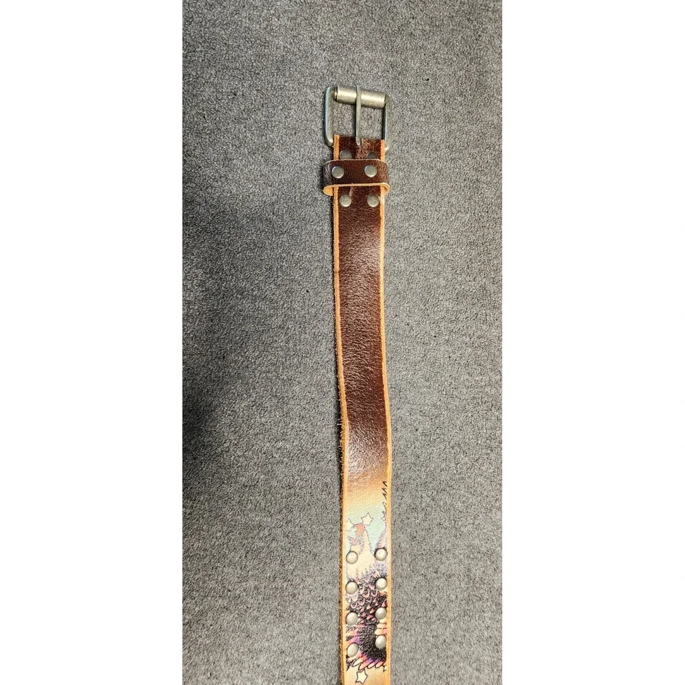 Vintage Ed Hardy Leather Patriotic Knurled Buckle Size‎ M (40)